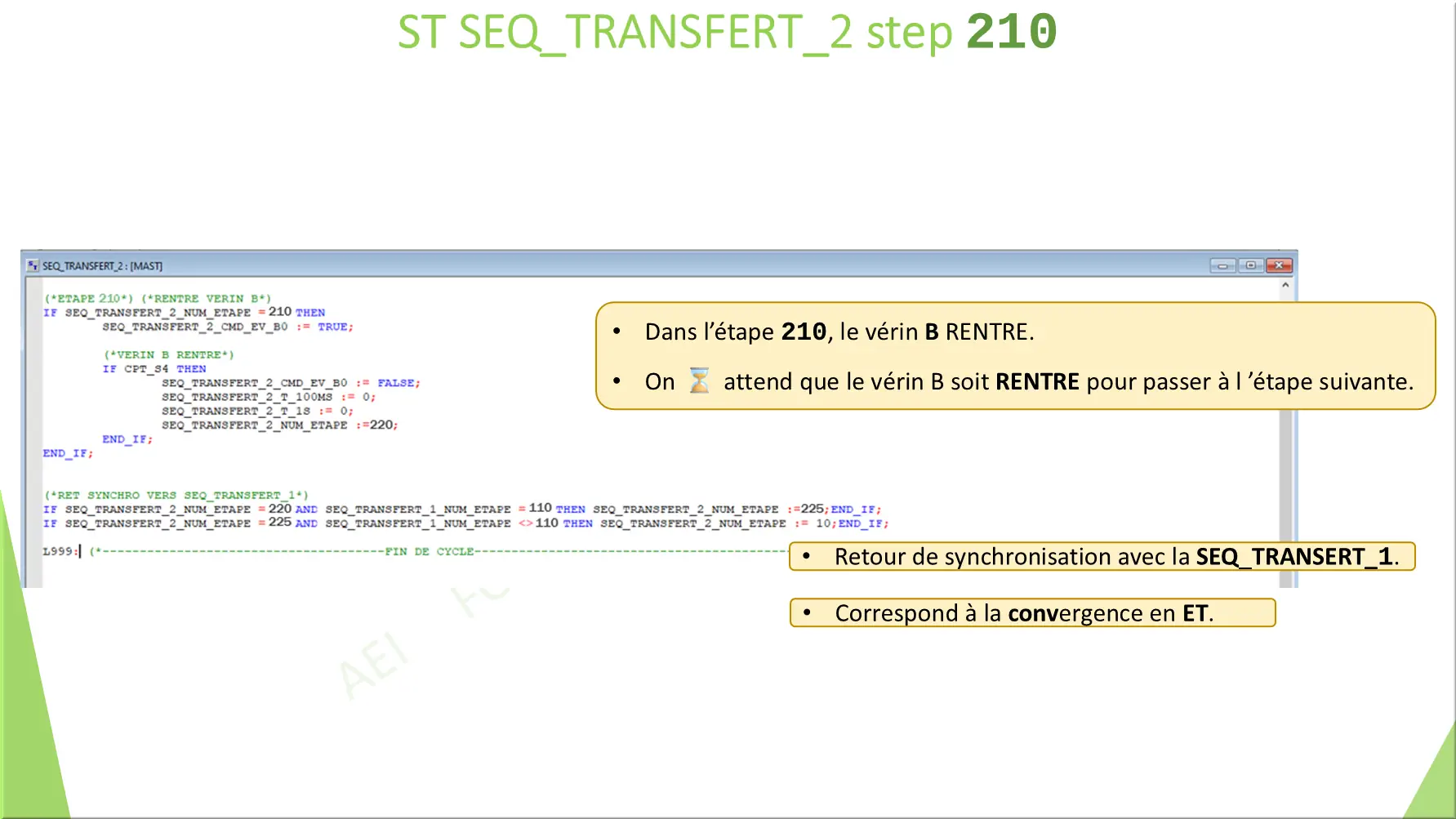 ST SEQ_TRANSFERT_2 step 210
